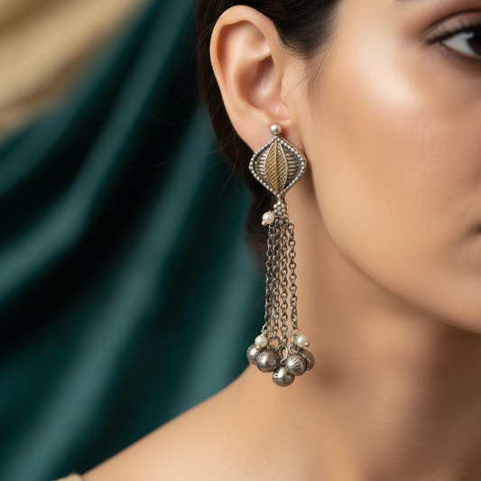 Antique Long Chain Drop Earrings