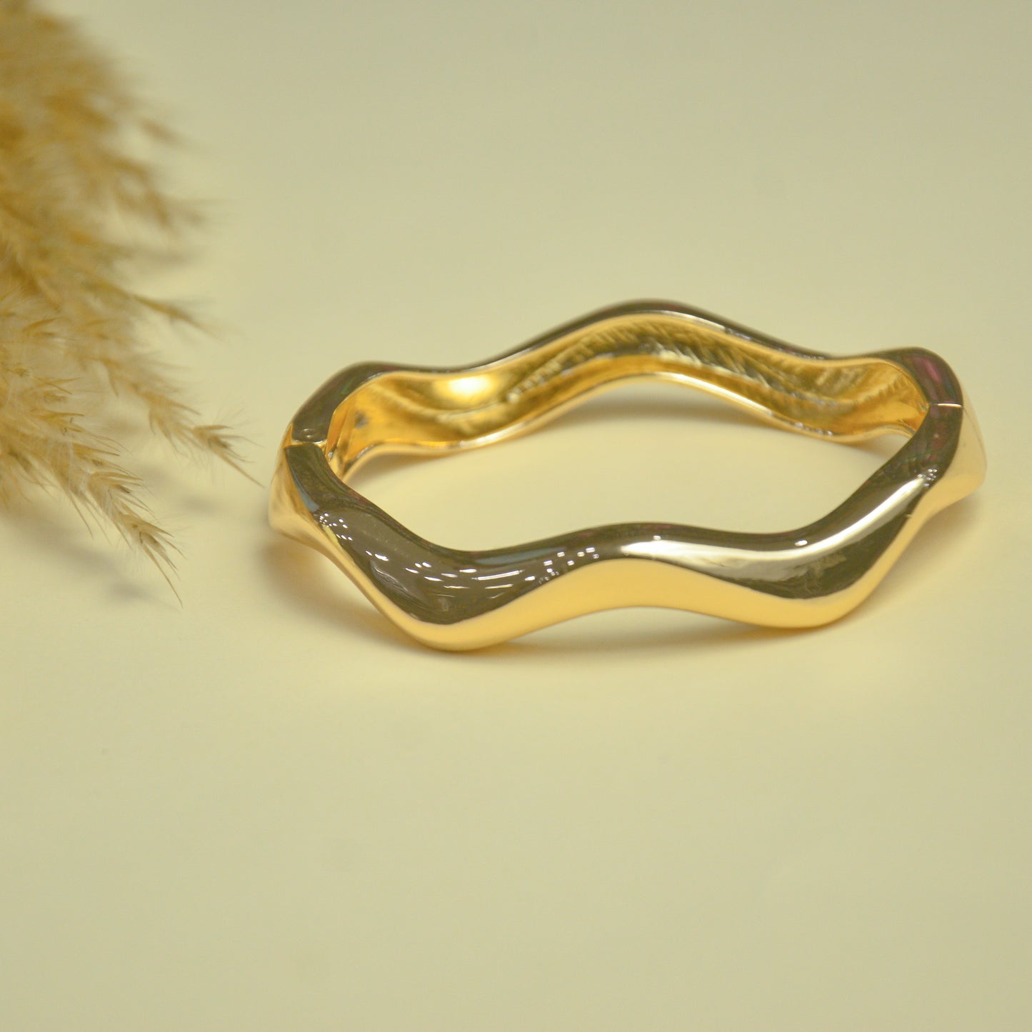 Wave Luxe Gold Cuff Bracelet