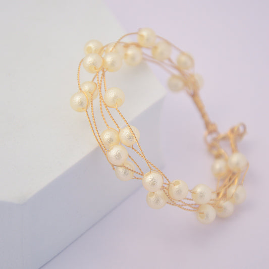 Pearl Aura Multi-Strand Gold Bracelet