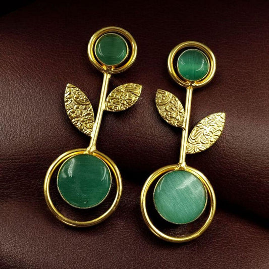 Floral Stone Drop Earrings | Lady Zone