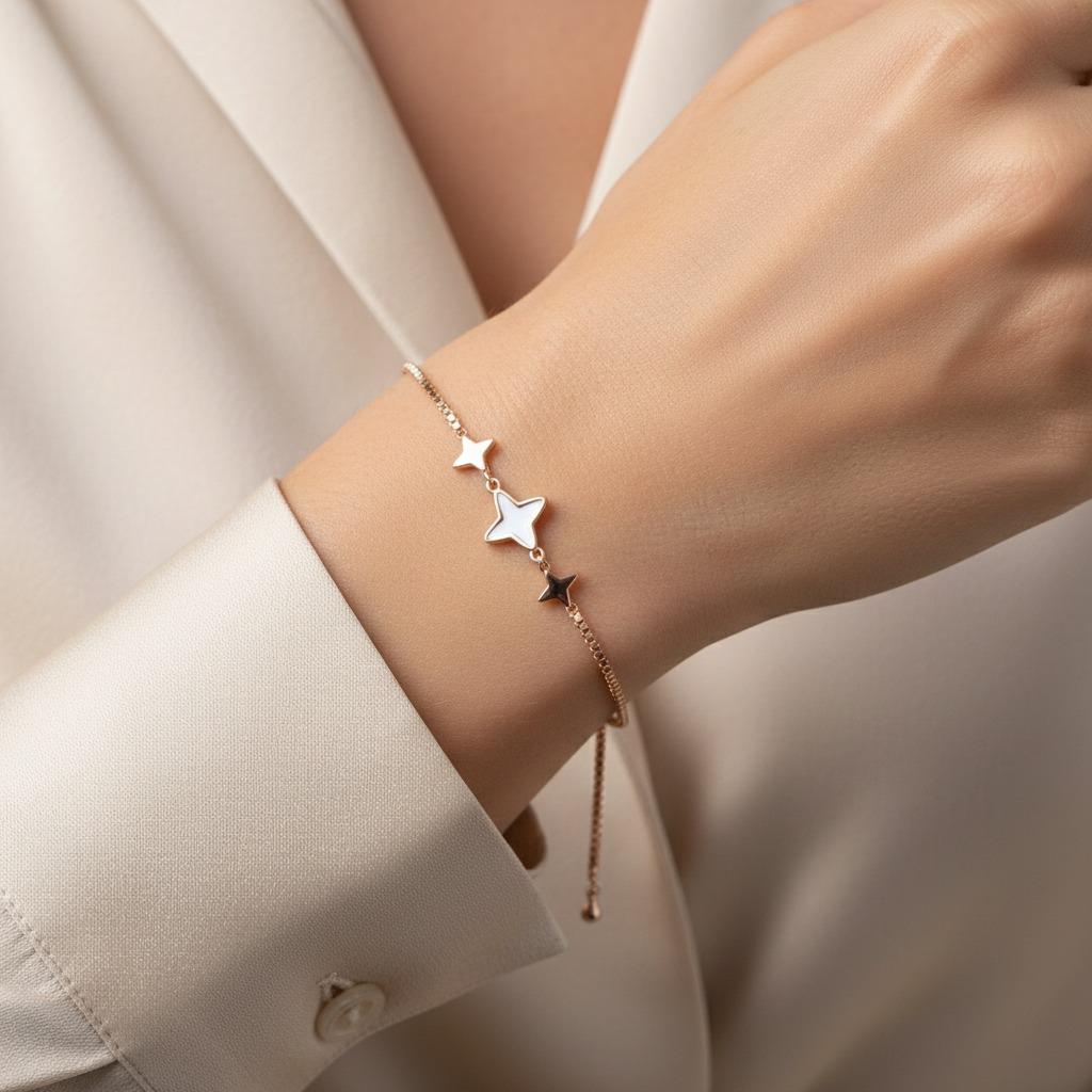 Dainty Star Charm Adjustable Bracelet for Women