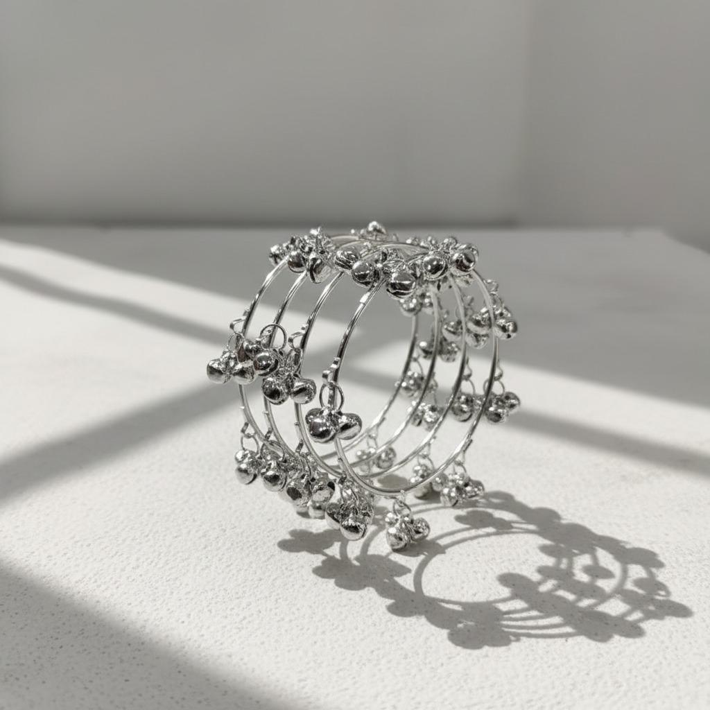 Kashmiri 8 Ghungroo Drop Bangles Set for Women