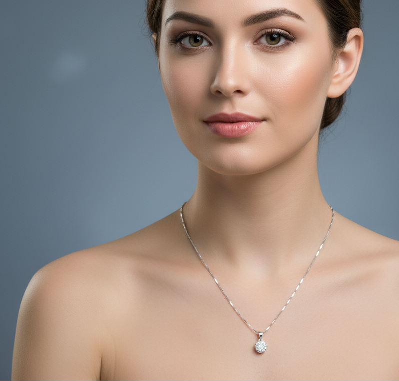 Elegant Single Stone Pendant Necklace
