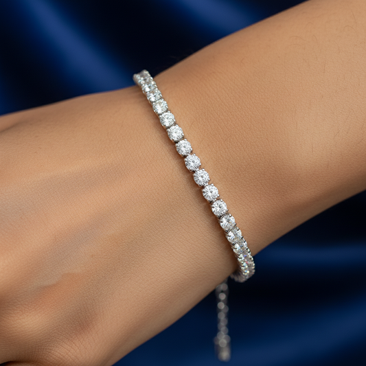 Minimal Round Crystal Western Flexible Bracelet