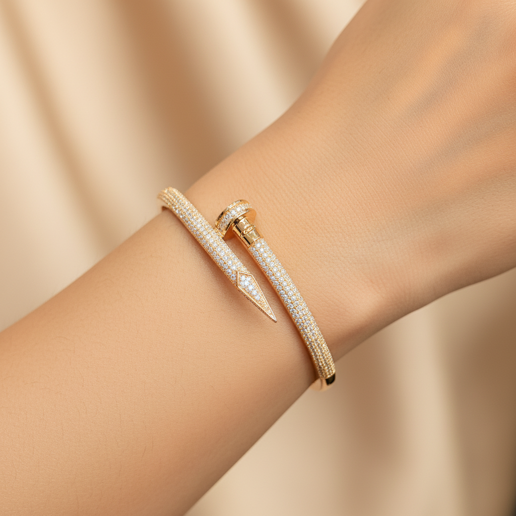Crystal Nail-Inspired Western Bracelet