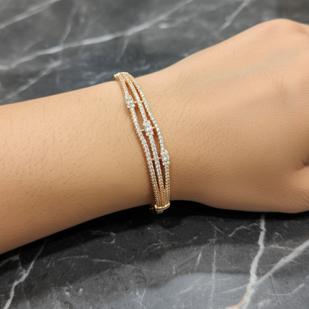 Sparkle Triple Line Western Bracelet
