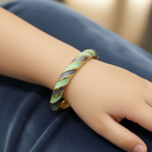 Elegant Dual Tone Minakari Openable Western Bracelet for Kids