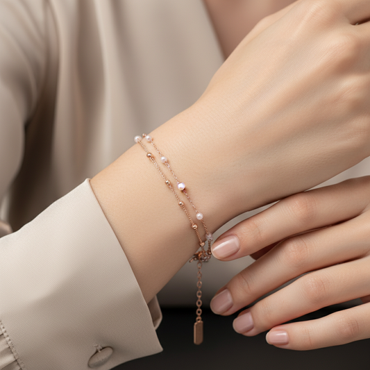 Elegant Pearl Chain Adjustable Western Bracelet