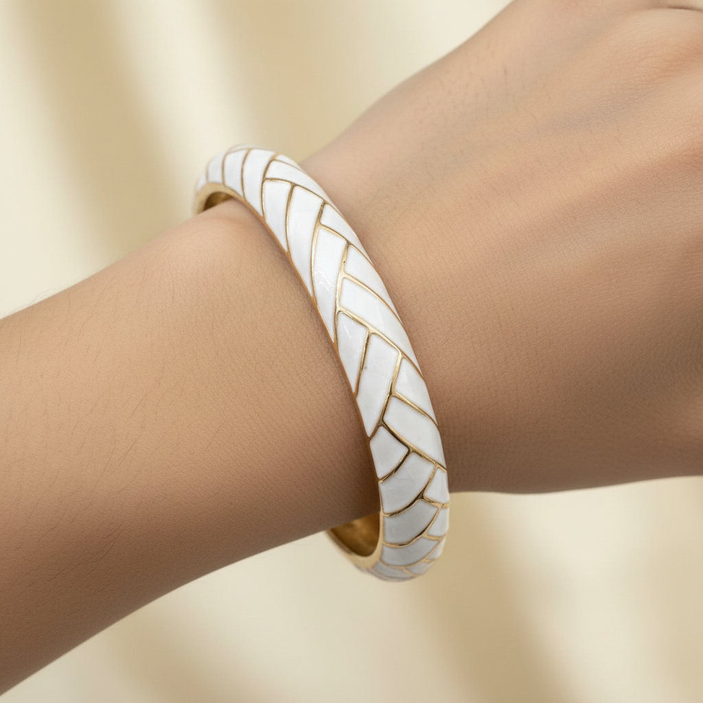Geometric Mosaic Meenakari Kada for Women