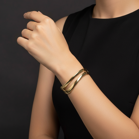 Double Line Minimal Designer Cuff for Women