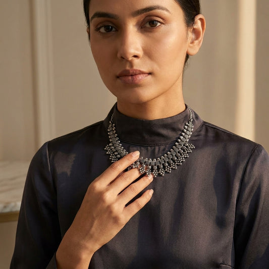 Traditional Oxidised Tribal Statement Necklace for Women | Lady Zone