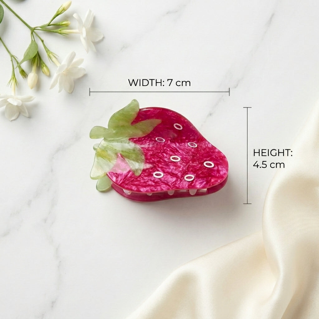 Strawberry Cellulose Acetate Hair Claw