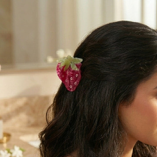 Strawberry Cellulose Acetate Hair Claw