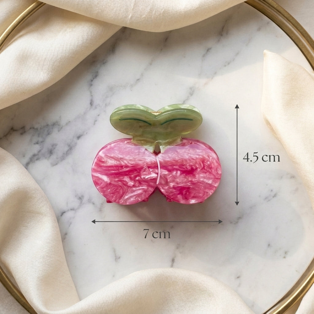Cherry Cellulose Acetate Hair Claw