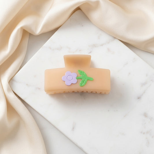 Floral Motif Cellulose Hair Claw