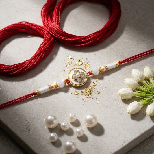 Rotating Floral Mother of Pearl Rakhi