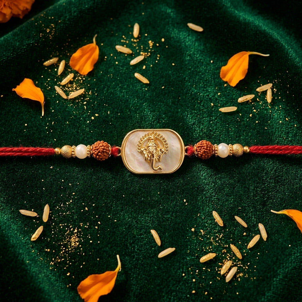 Ganesha Mother of Pearl Rakhi