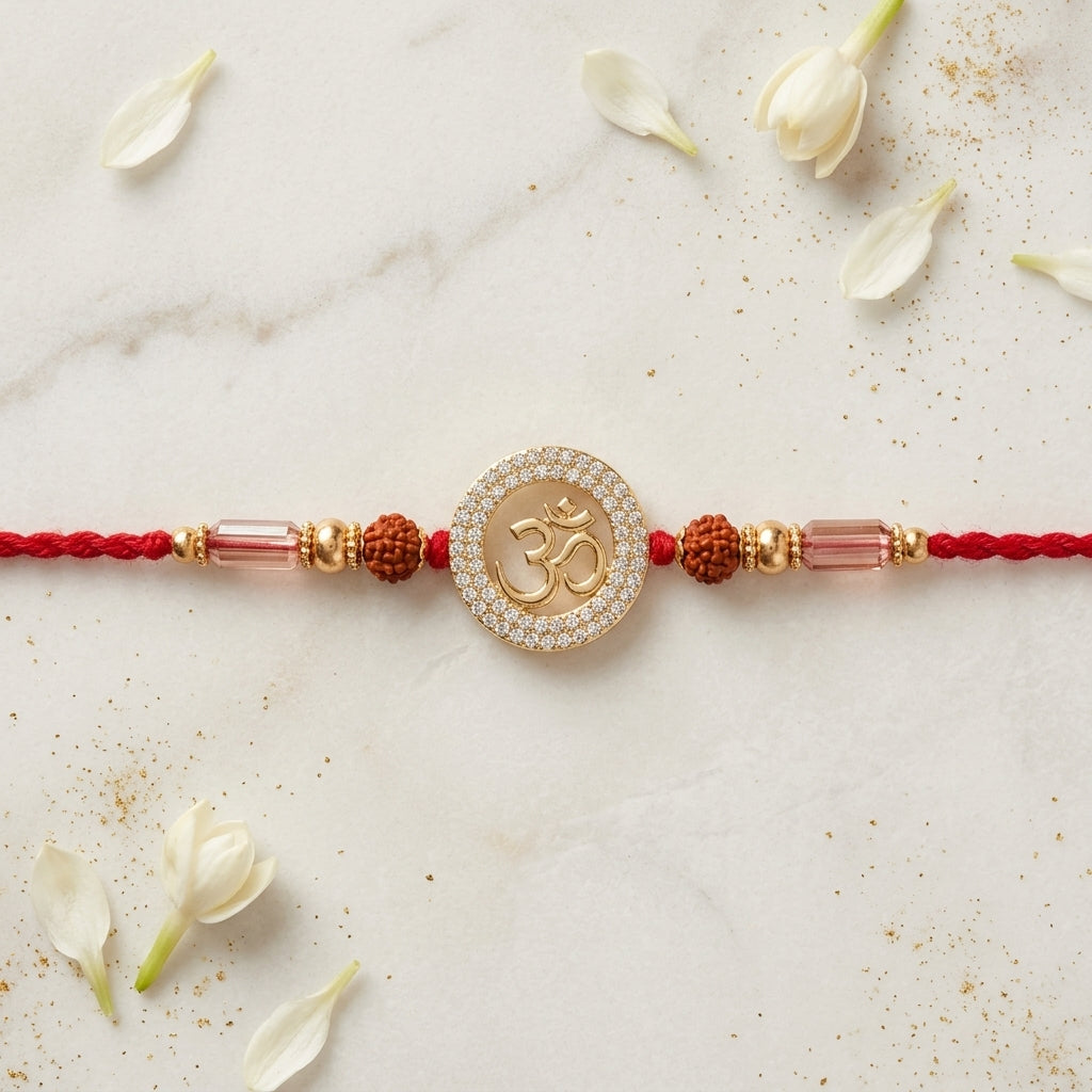 Om Crystal-Encrusted Rakhi