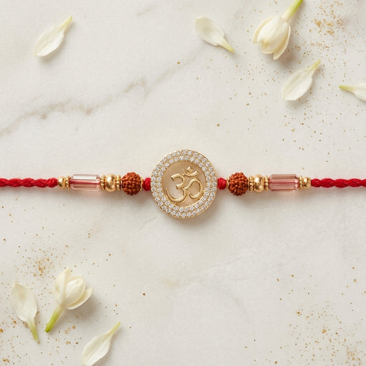 Om Crystal-Encrusted Rakhi