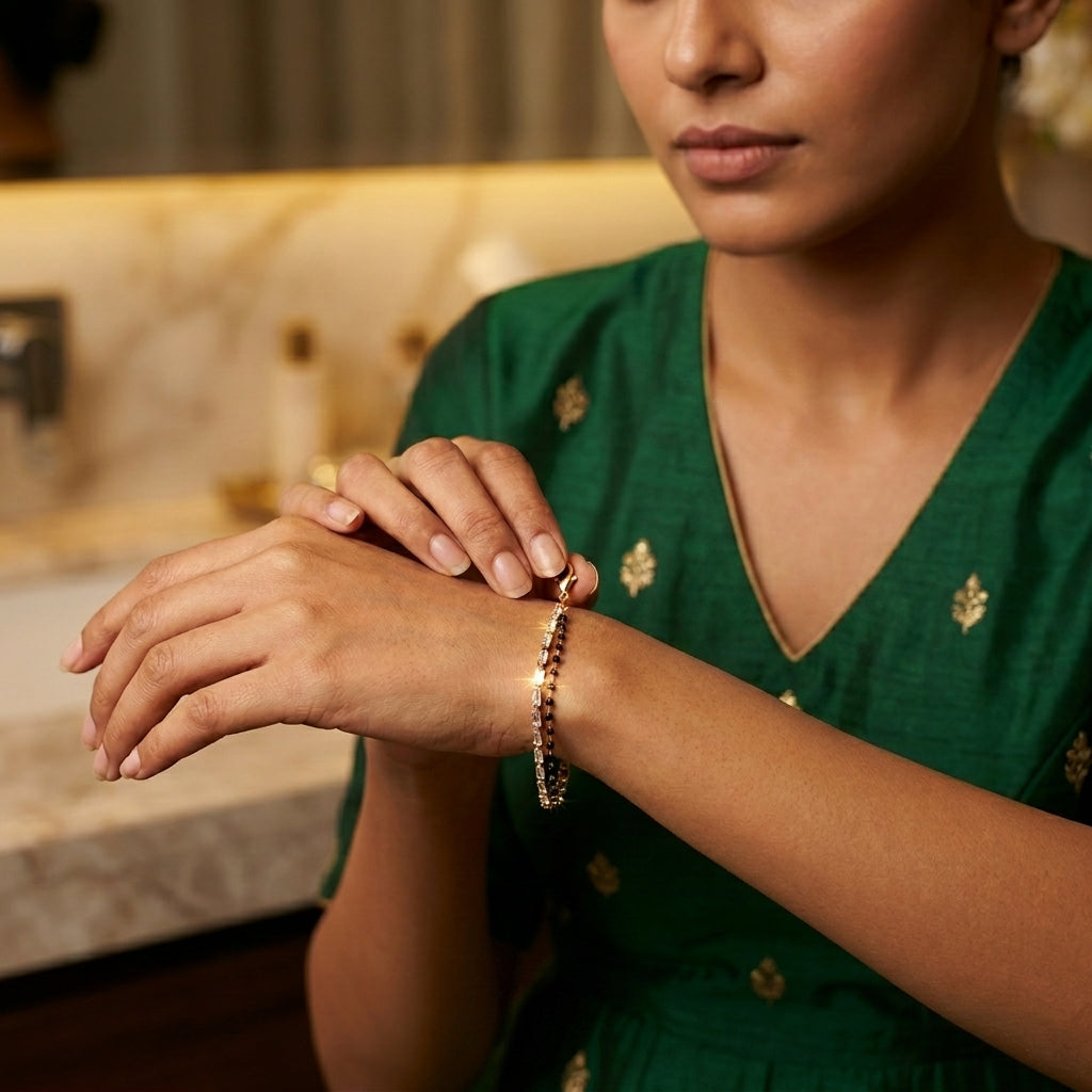Elegant CZ Hand Mangalsutra Bracelet for Women