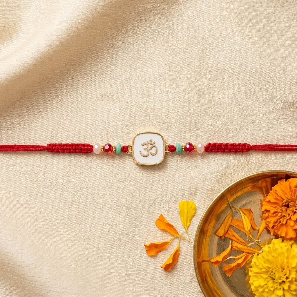 Traditional Om Red Rakhi