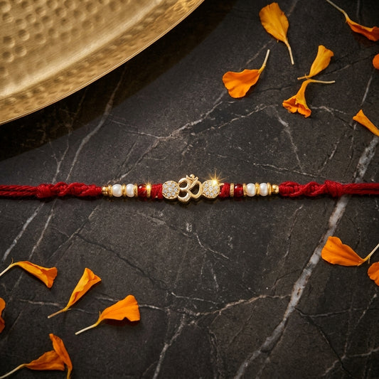 Exquisite Gold-Tone Om Rakhi