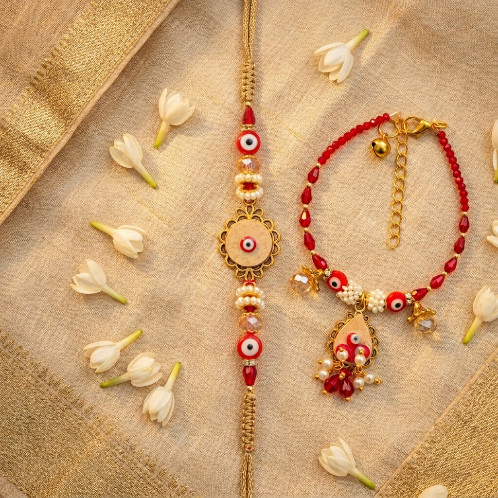 Protective Evil Eye Designer Bhai Bhabhi Rakhi