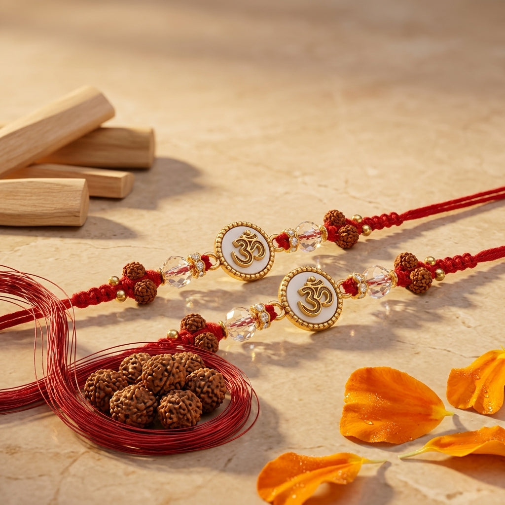 Sacred Om Designer Bhai Bhabhi Rakhi