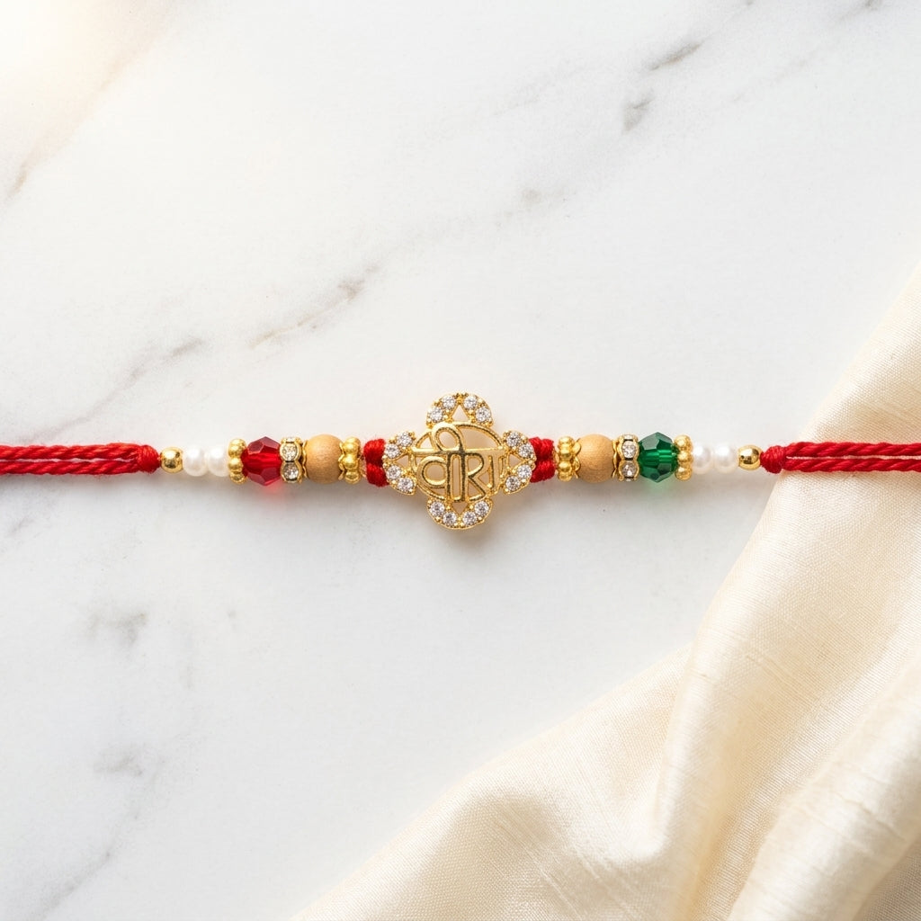 Elegant Stone-Studded 'Veera' Designer Rakhi