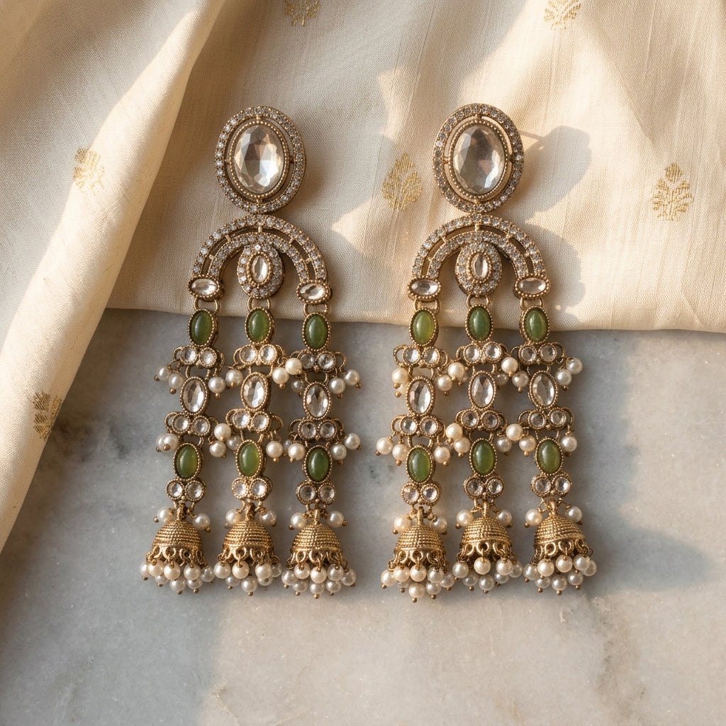 Regal Multi-Tiered Chandelier Earrings