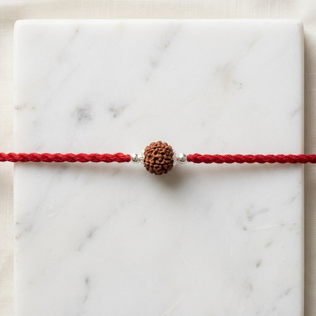 6PC Classic Single-Bead Rudraksha Rakhi