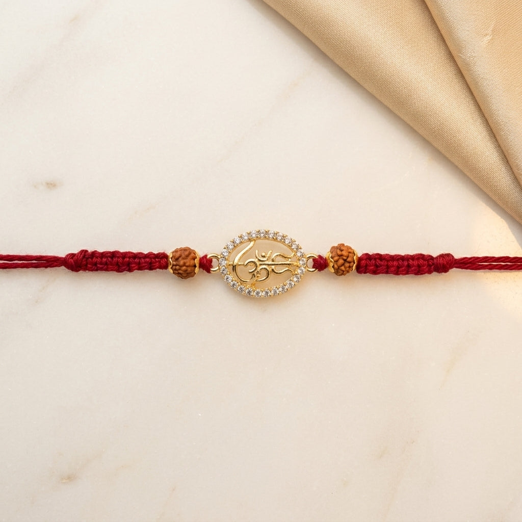 2 PC Om-Trishul Gold-Tone Rakhi