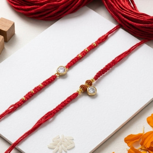 Solitaire Gold-Finish Bhai Bhabhi Set
