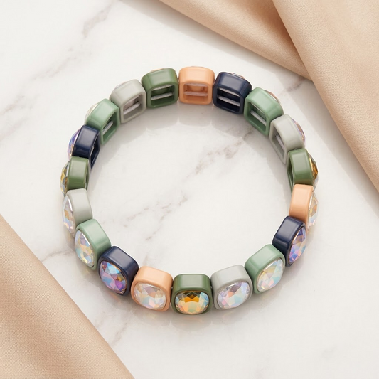 Smoky Crystal Stretch Bracelet | Lady Zone