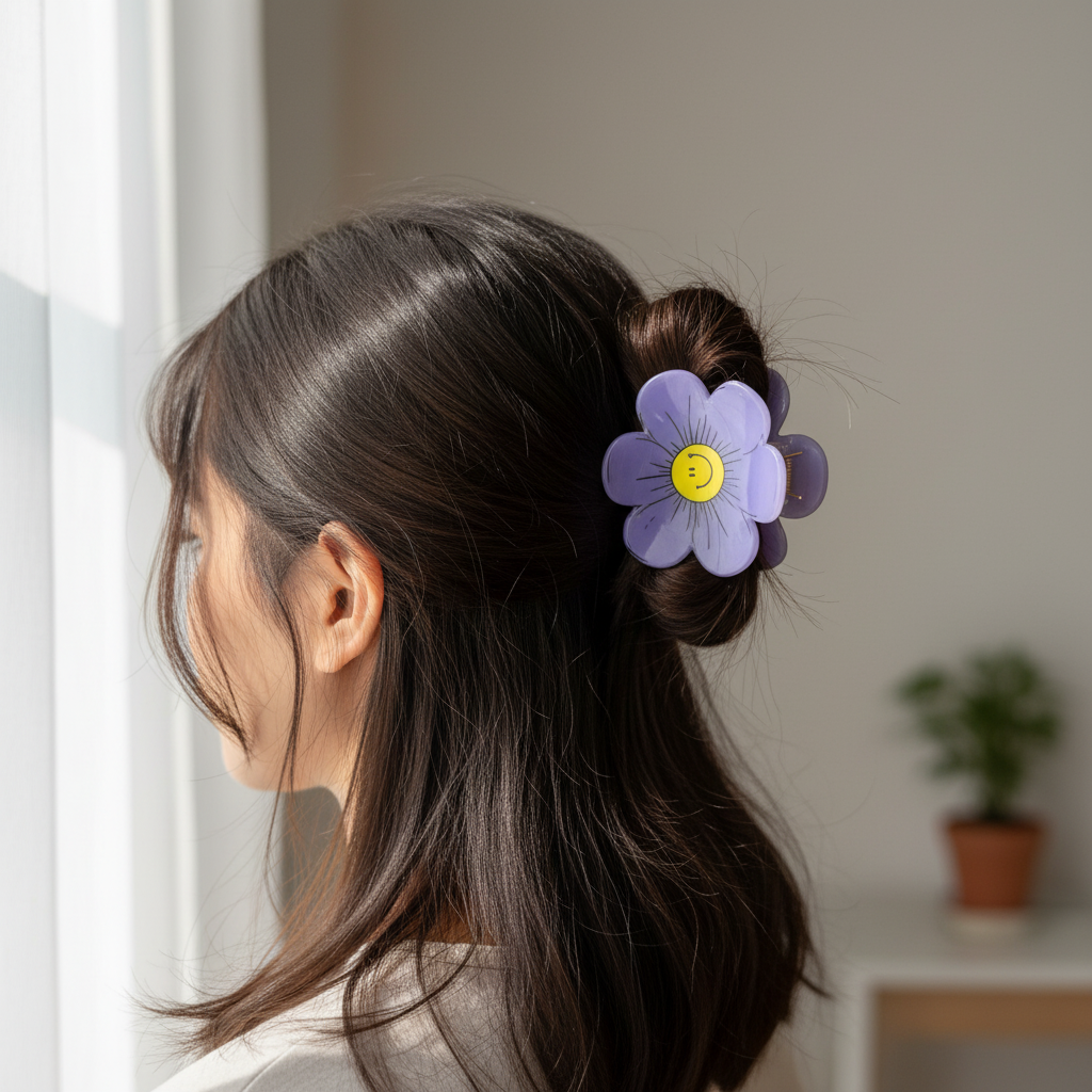 Cute Flower Hair Claw Clip for Girls