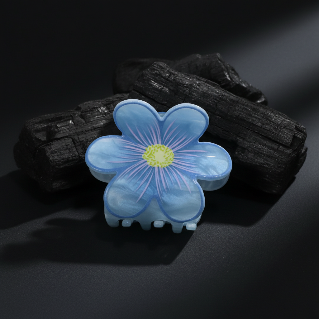 Pastel Glossy Flower Hair Claw Clip for Women