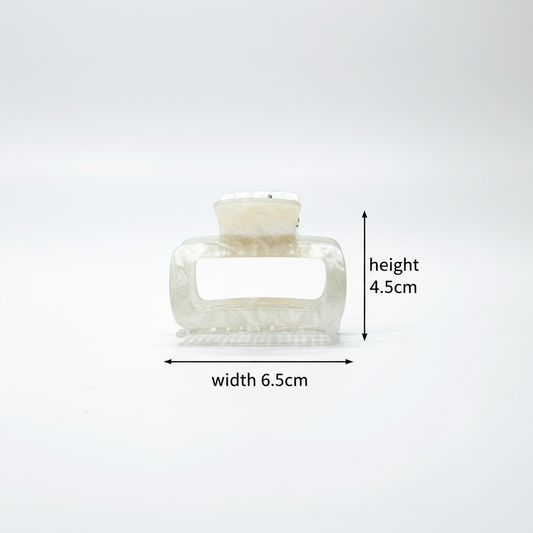 Aesthetic Rectangular Marble Hair Claw Clip