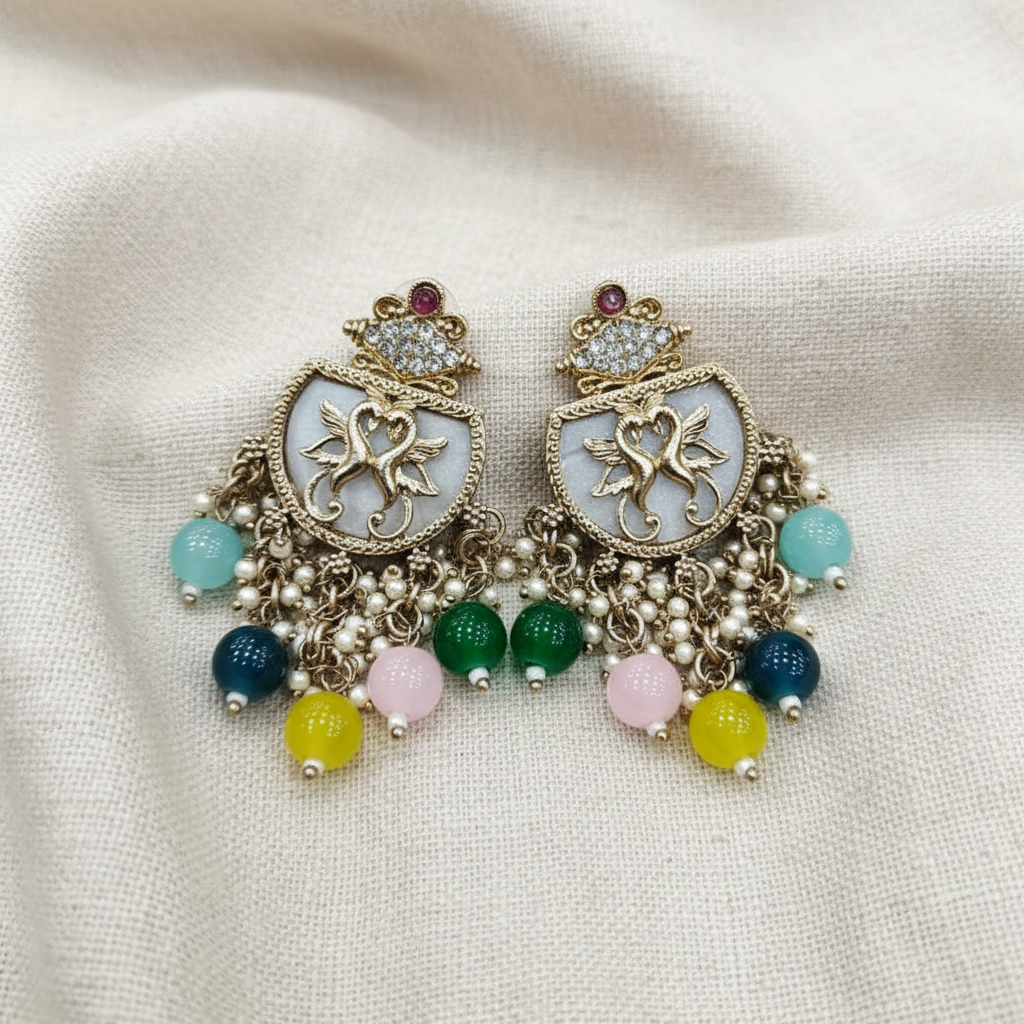 Royal Swan Pearl Drop Earrings for Women | Lady Zone