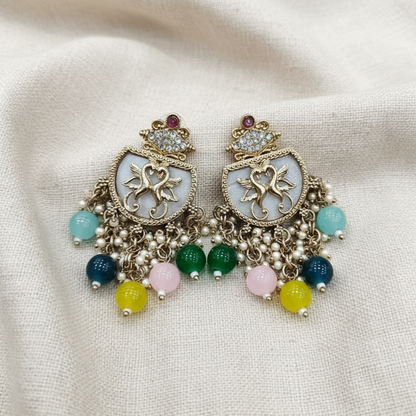 Royal Swan Pearl Drop Earrings for Women | Lady Zone