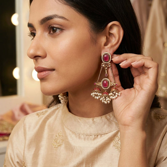 Royal Pearl Jhumka Drop Earrings for Women | Lady Zone