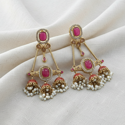 Royal Pearl Jhumka Drop Earrings for Women | Lady Zone