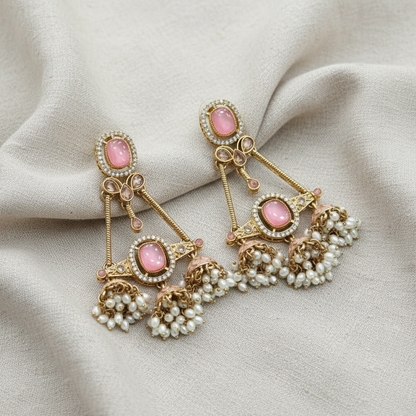 Royal Pearl Jhumka Drop Earrings for Women | Lady Zone