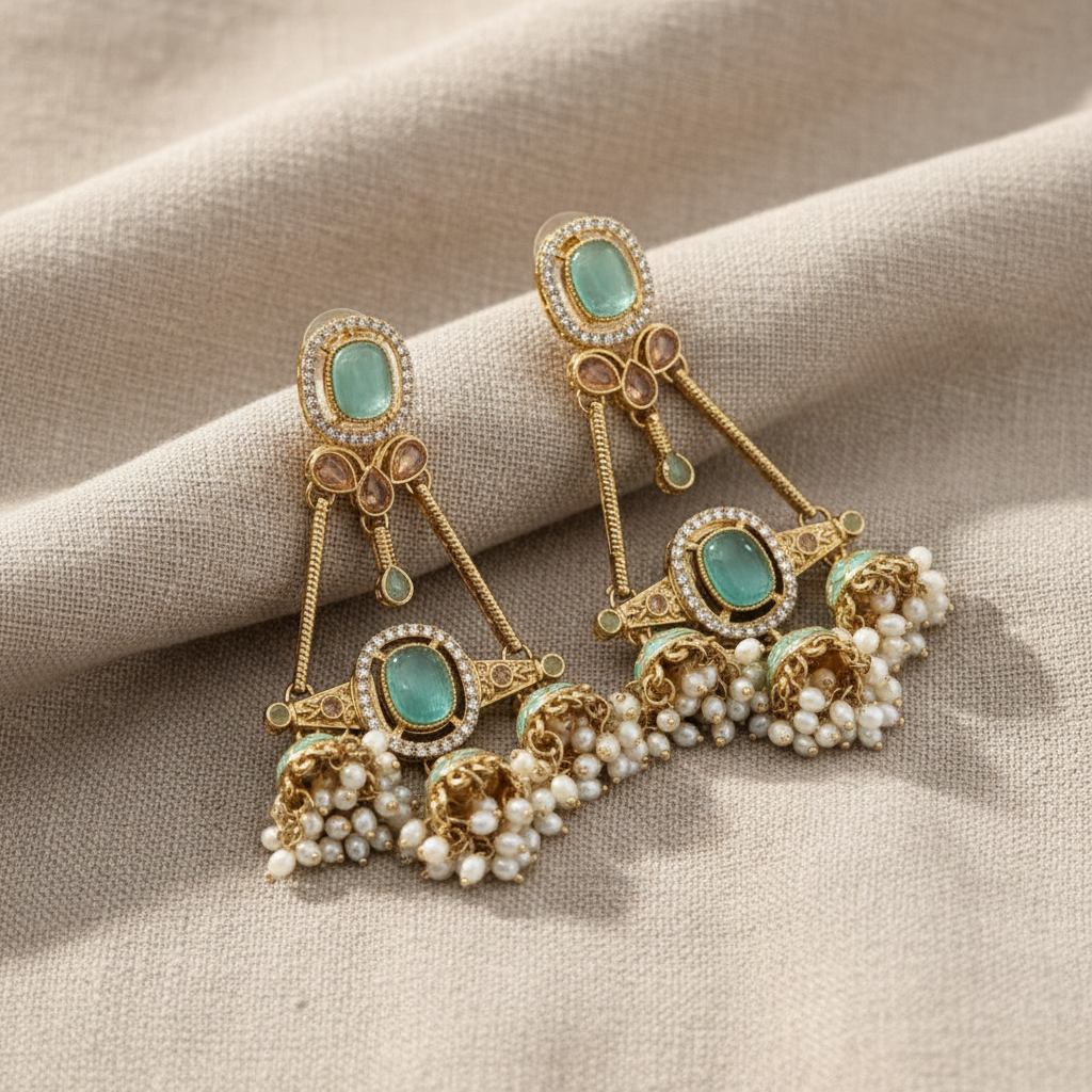 Royal Pearl Jhumka Drop Earrings for Women | Lady Zone