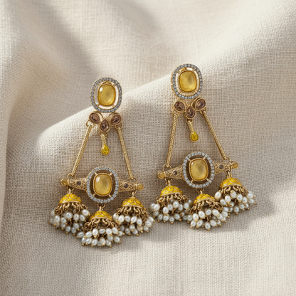 Royal Pearl Jhumka Drop Earrings for Women | Lady Zone
