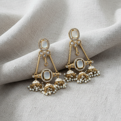 Royal Pearl Jhumka Drop Earrings for Women | Lady Zone