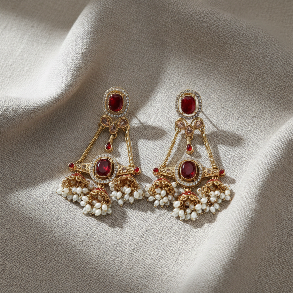 Royal Pearl Jhumka Drop Earrings for Women | Lady Zone