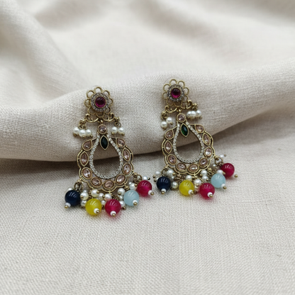Royal Pearl Teardrop Chandbali Earrings for Women | Lady Zone