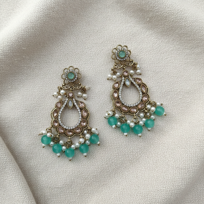 Royal Pearl Teardrop Chandbali Earrings for Women | Lady Zone