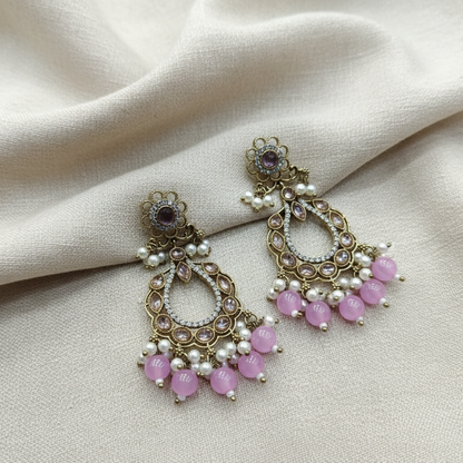 Royal Pearl Teardrop Chandbali Earrings for Women | Lady Zone