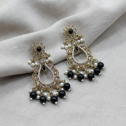 Royal Pearl Teardrop Chandbali Earrings for Women | Lady Zone